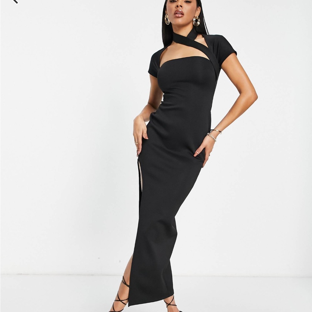 Black Maxi Dress with Side Slit